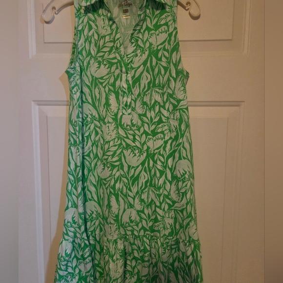 Lilly Pulitzer Riegan Fauna Green and White Dress Size XXS - Picture 7 of 11